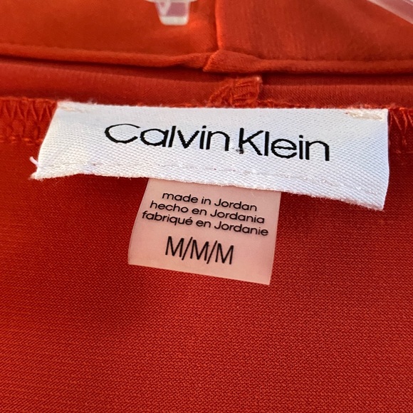 Calvin Klein Vibrant Orange V-Neck Top - Picture 3 of 16